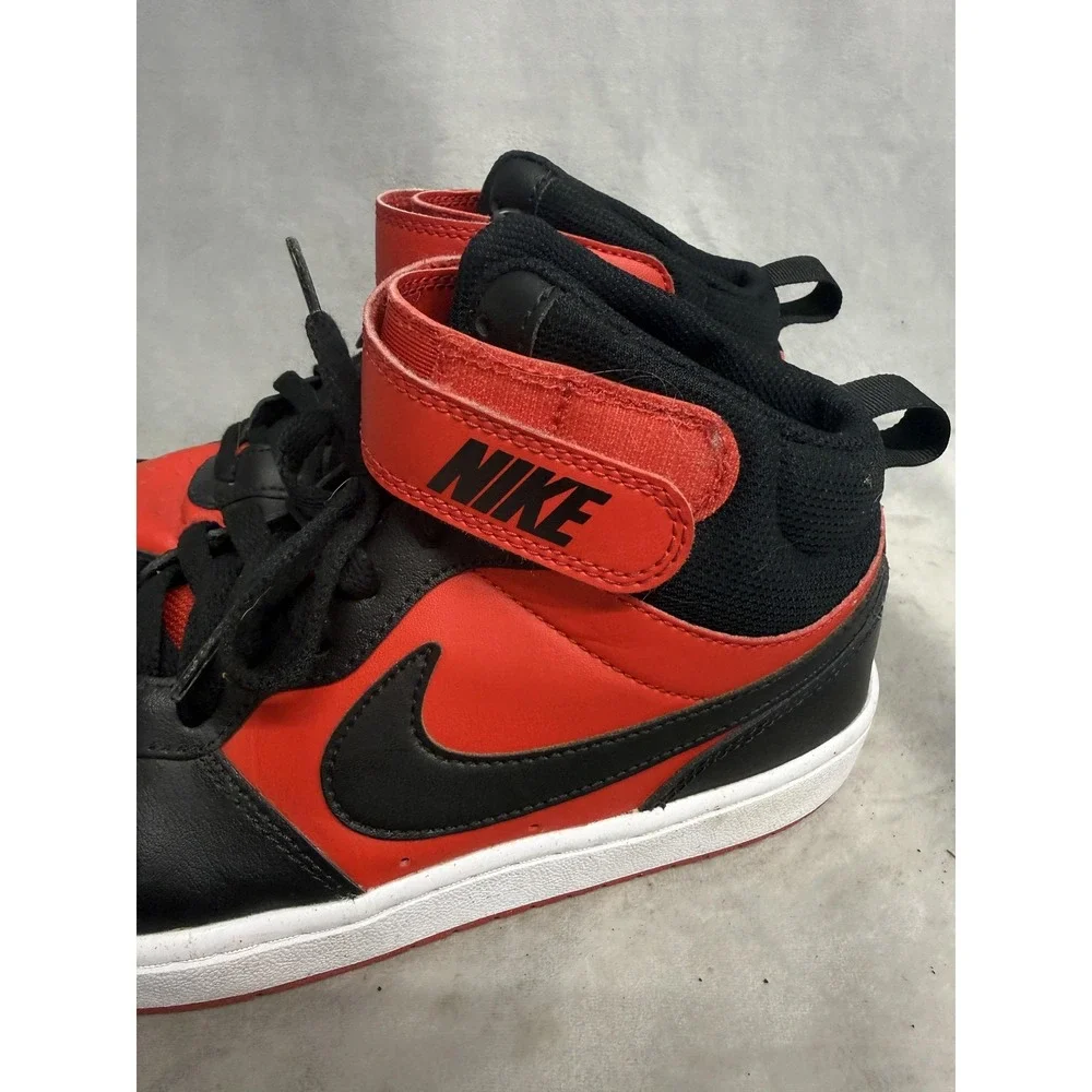 Nike Court Borough Mid 2 Shoes Youth Size 5.5Y Red Black Sneakers CD7782-602